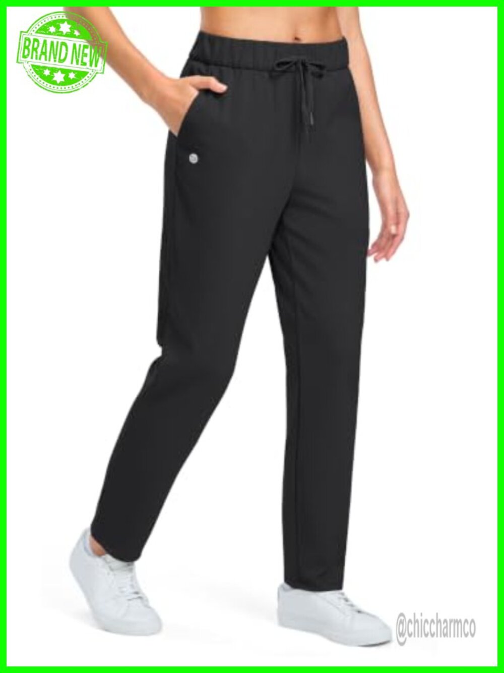 Fleece Lined Golf Pants Water-Resistant 3 Pockets Mid Rise